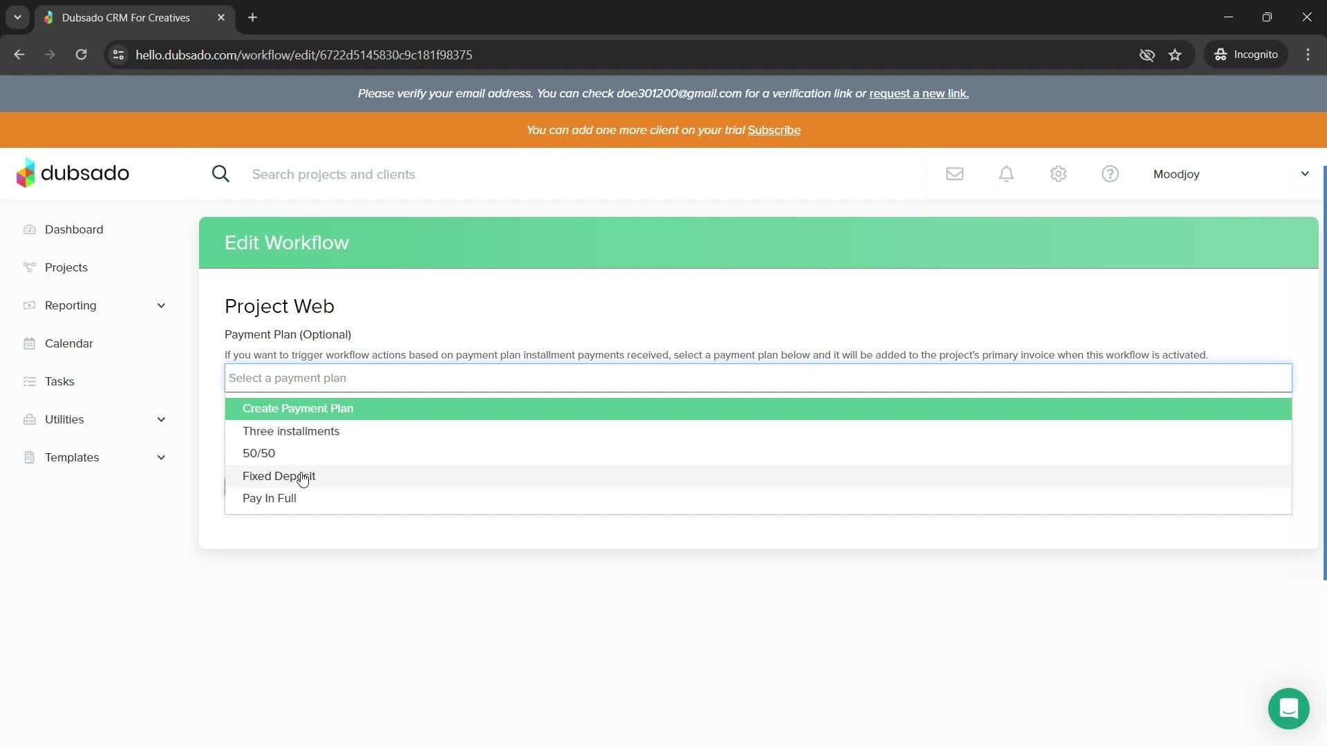 Creating a workflow screenshot