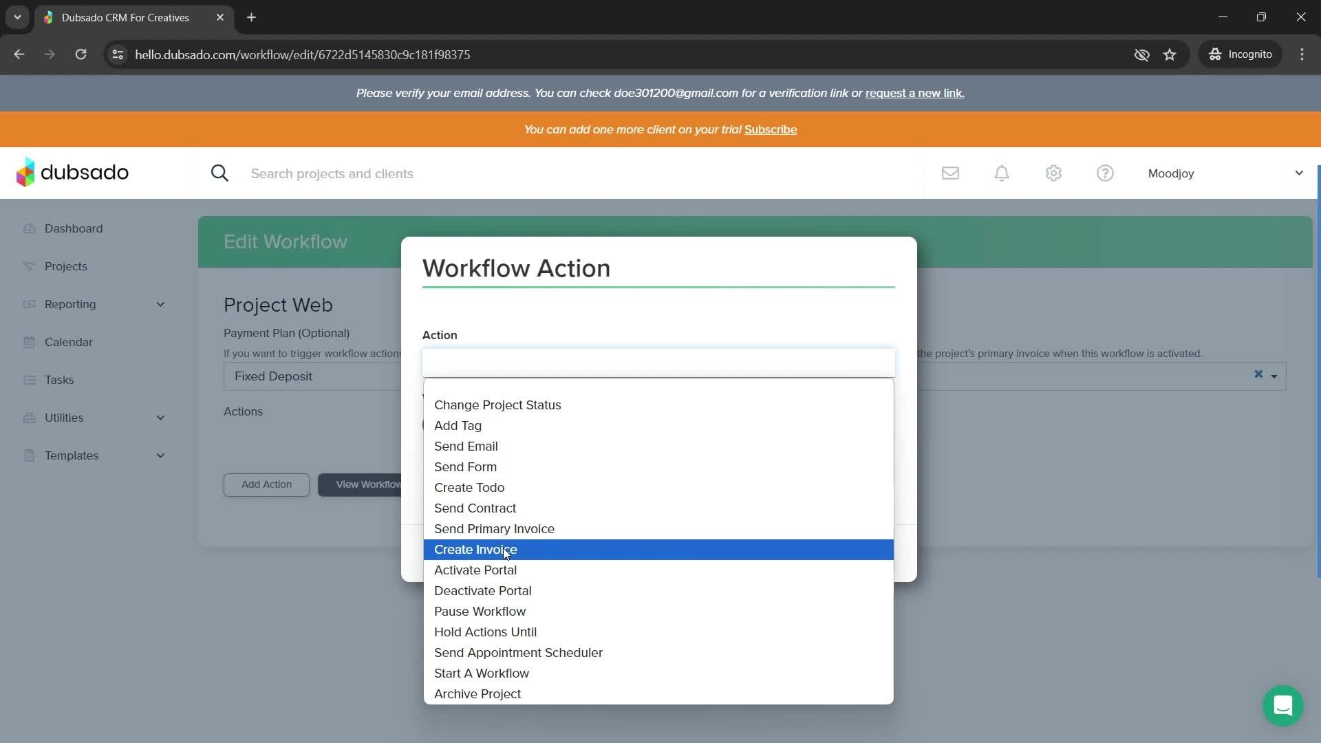 Creating a workflow screenshot