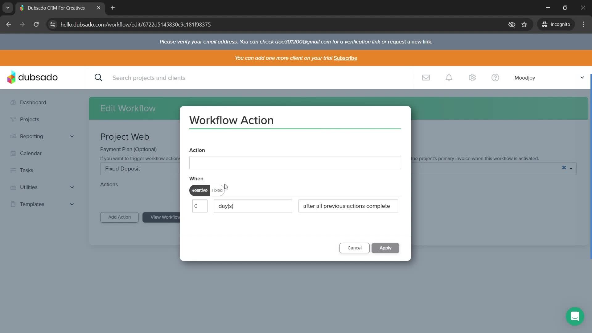 Creating a workflow screenshot