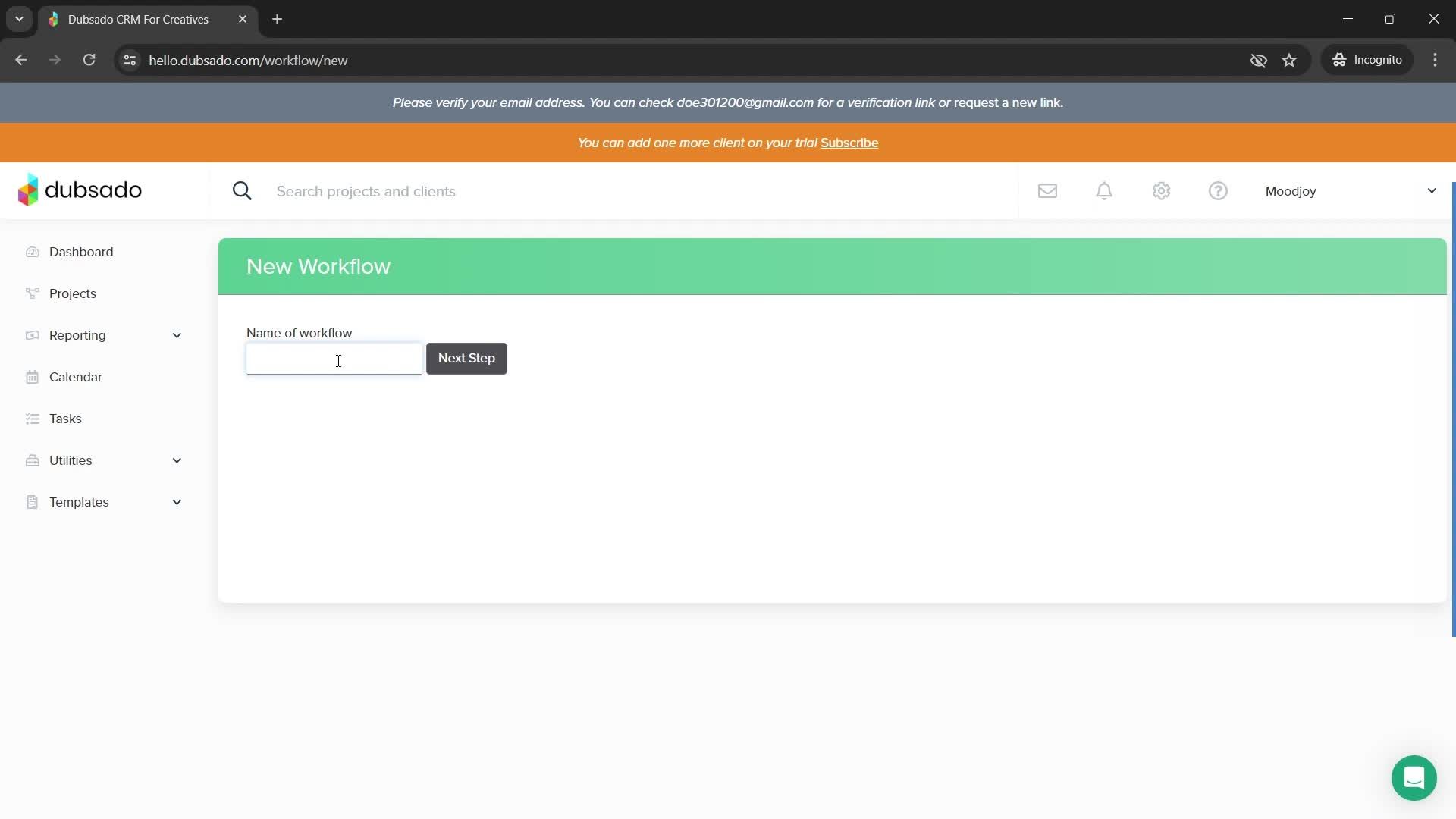 Creating a workflow screenshot
