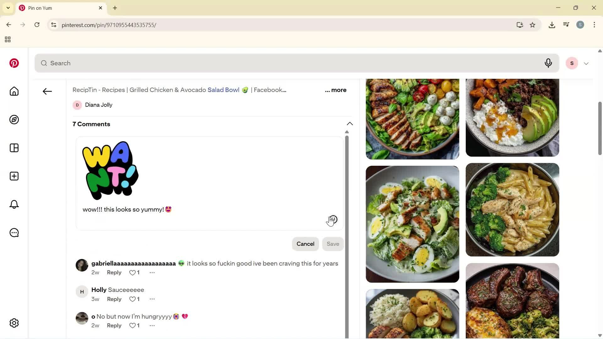 Adding comments screenshot