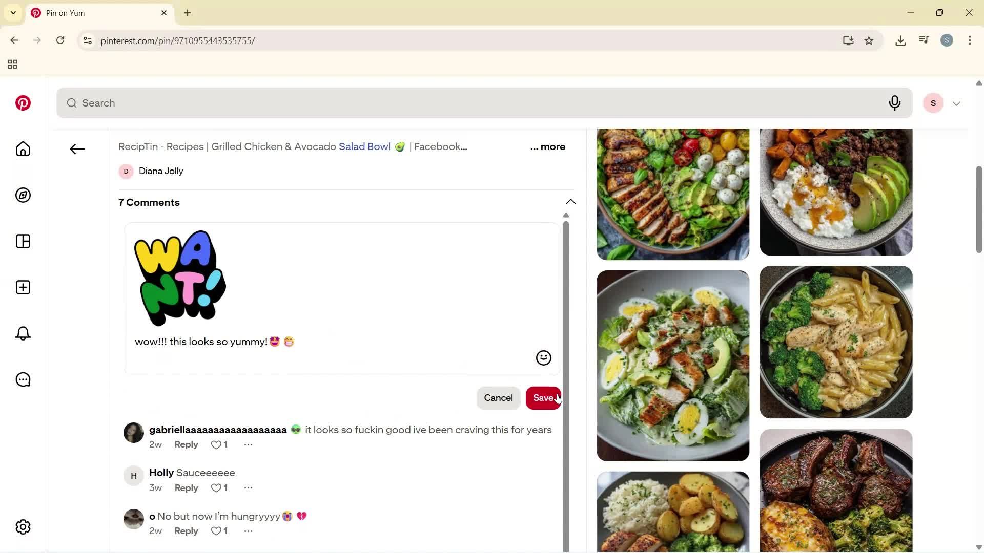 Adding comments screenshot