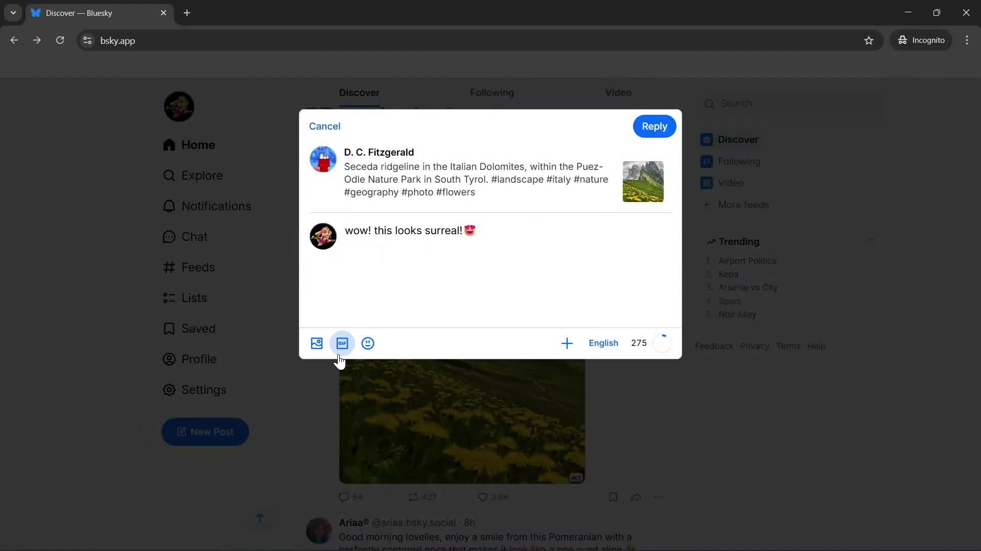 Commenting screenshot