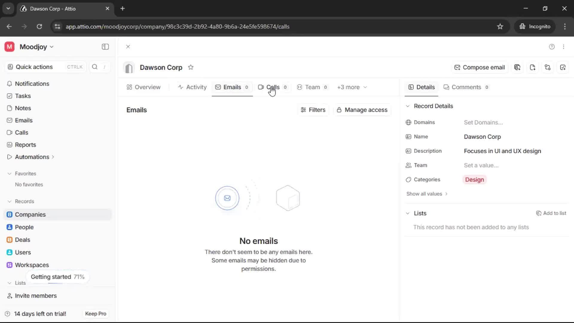 Adding a company screenshot