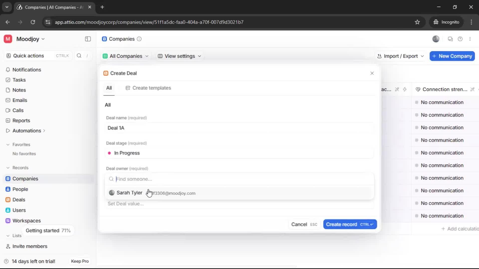 Adding a company screenshot
