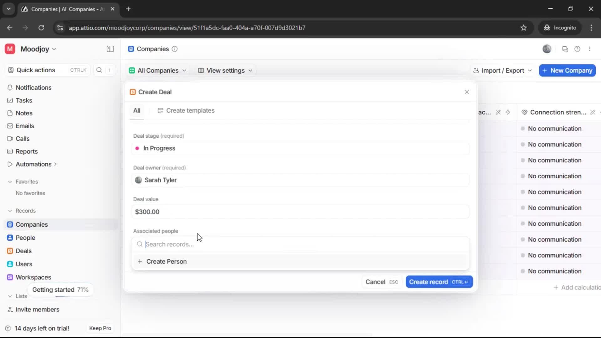 Adding a company screenshot