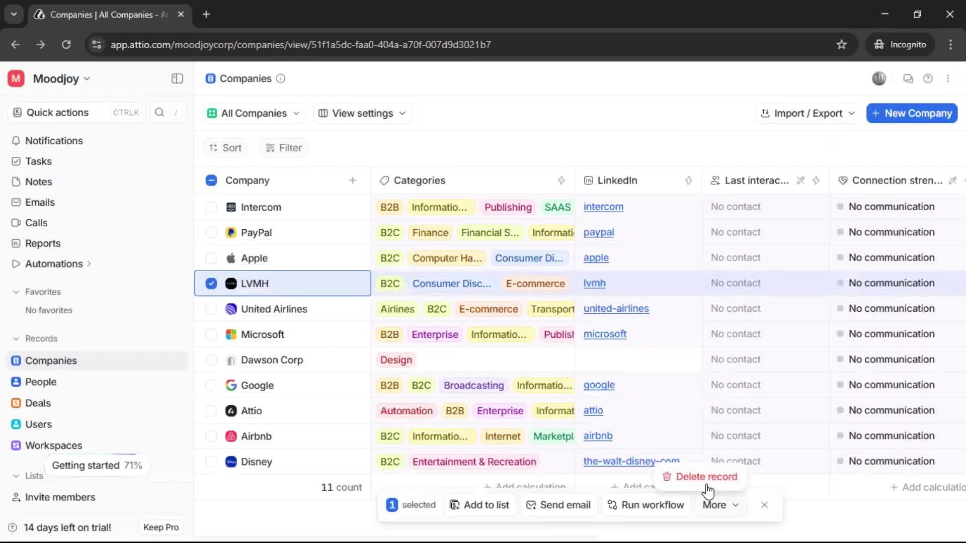 Adding a company screenshot