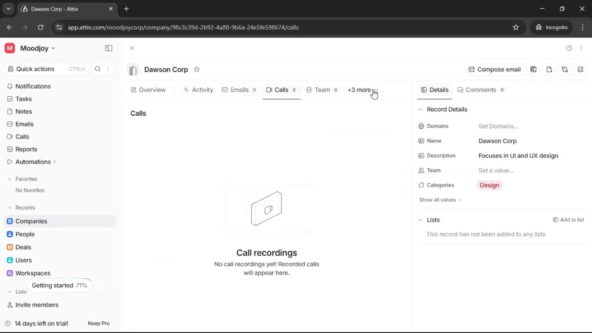 Adding a company screenshot