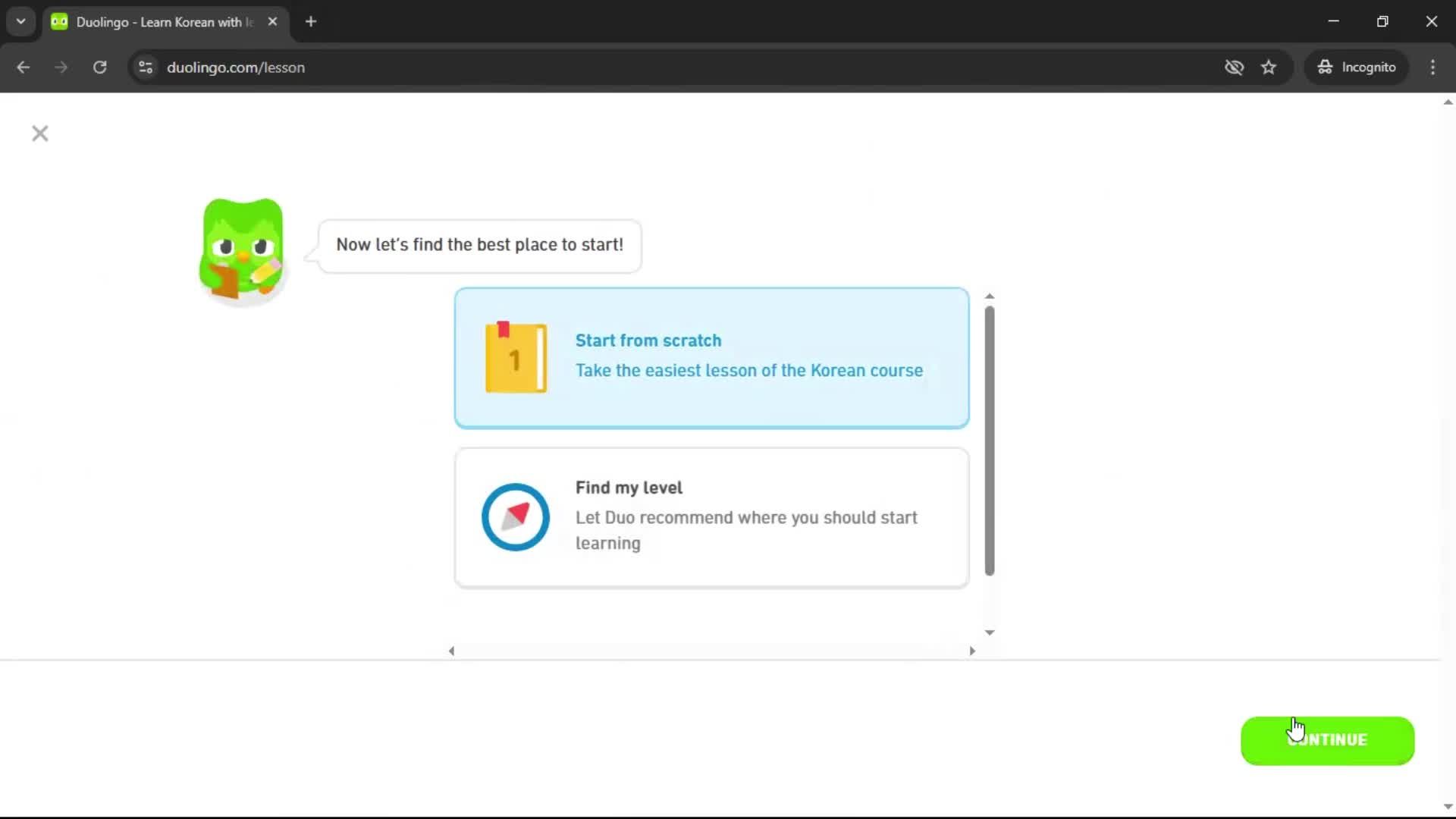 Adding a course screenshot