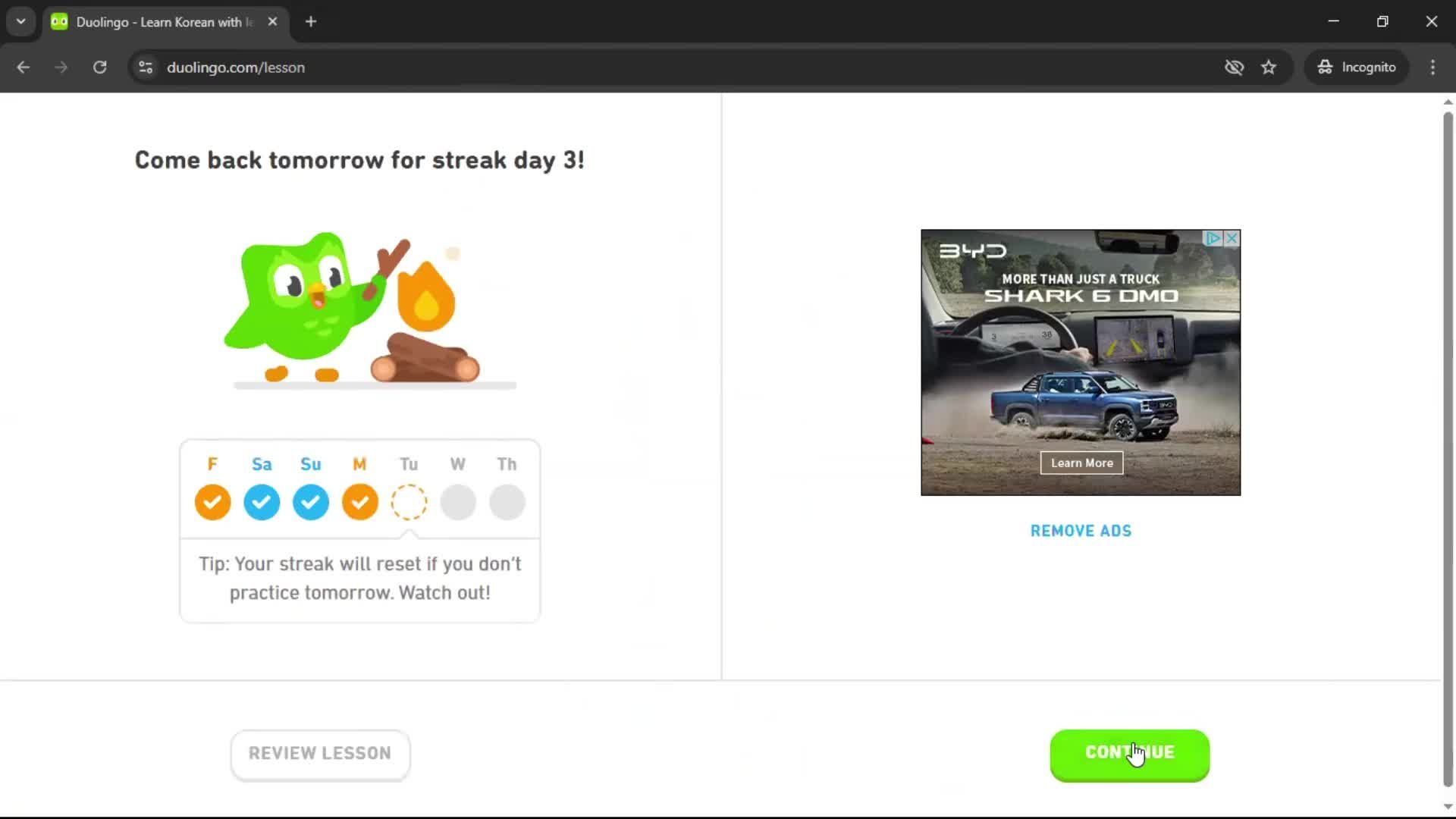 Adding a course screenshot