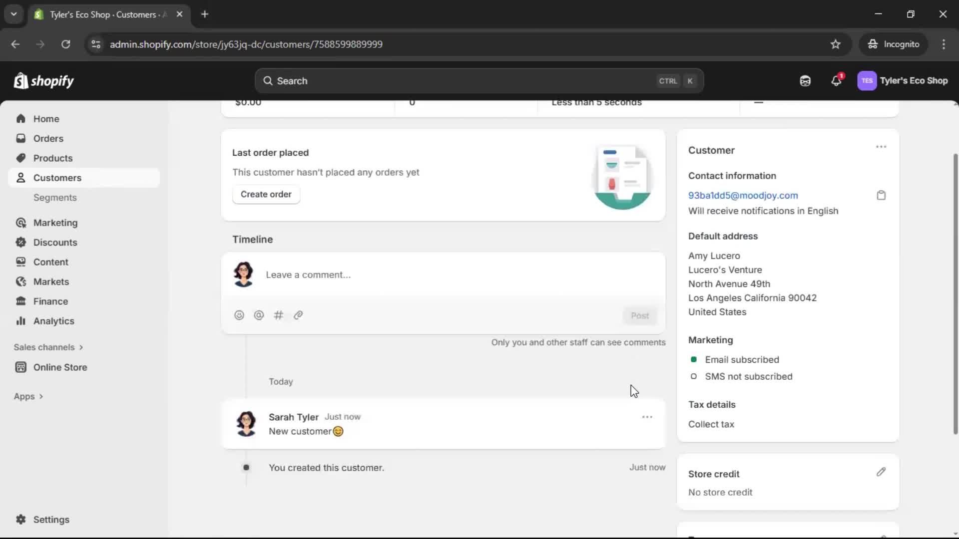 Adding customer to waitlist screenshot