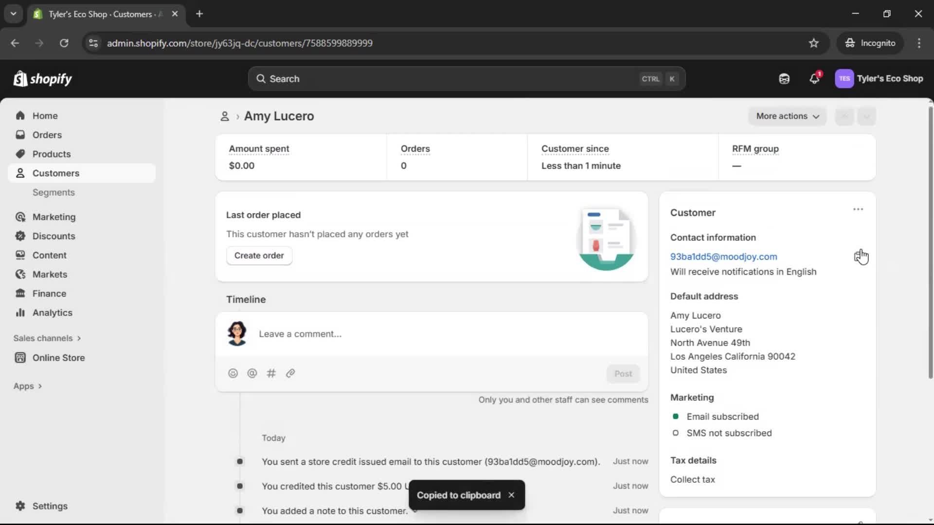 Adding customer to waitlist screenshot