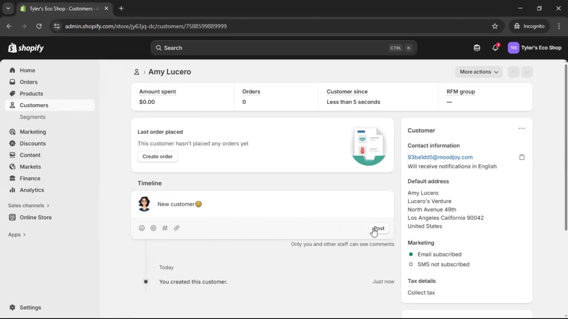 Adding customer to waitlist screenshot