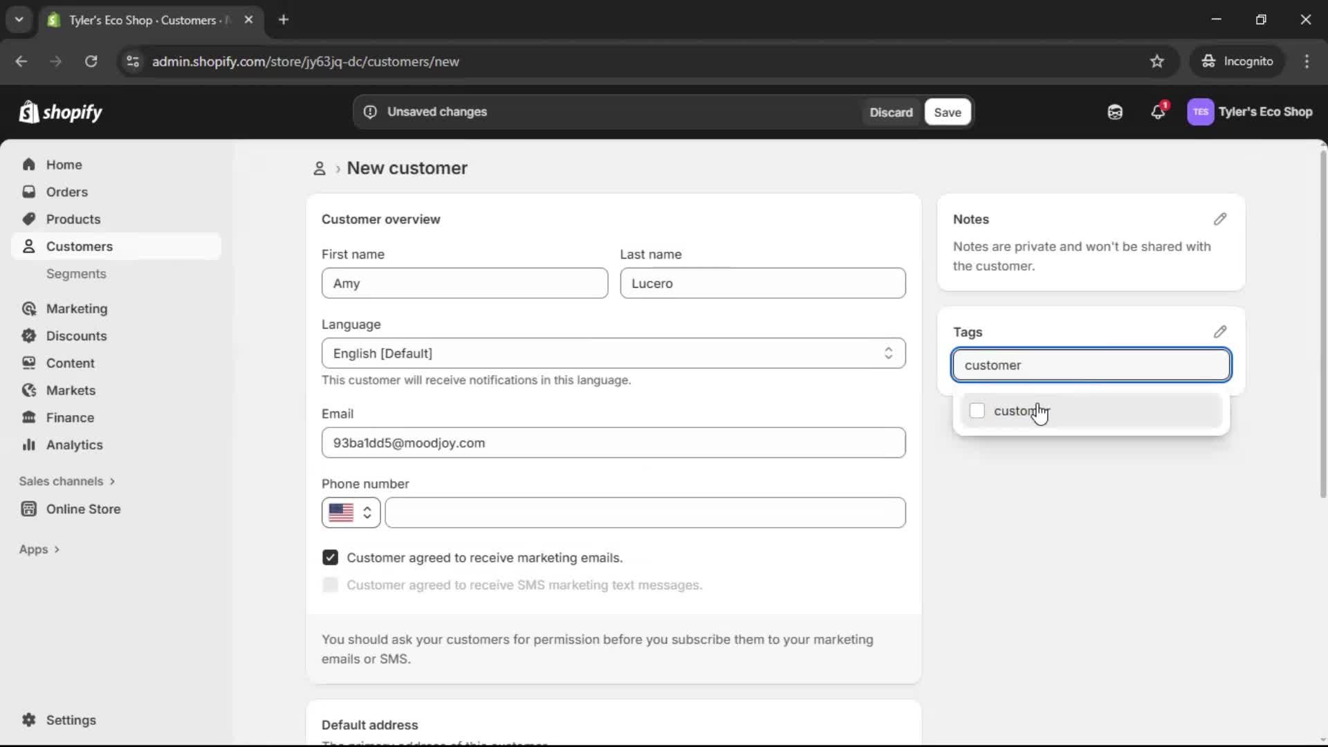 Adding customer to waitlist screenshot