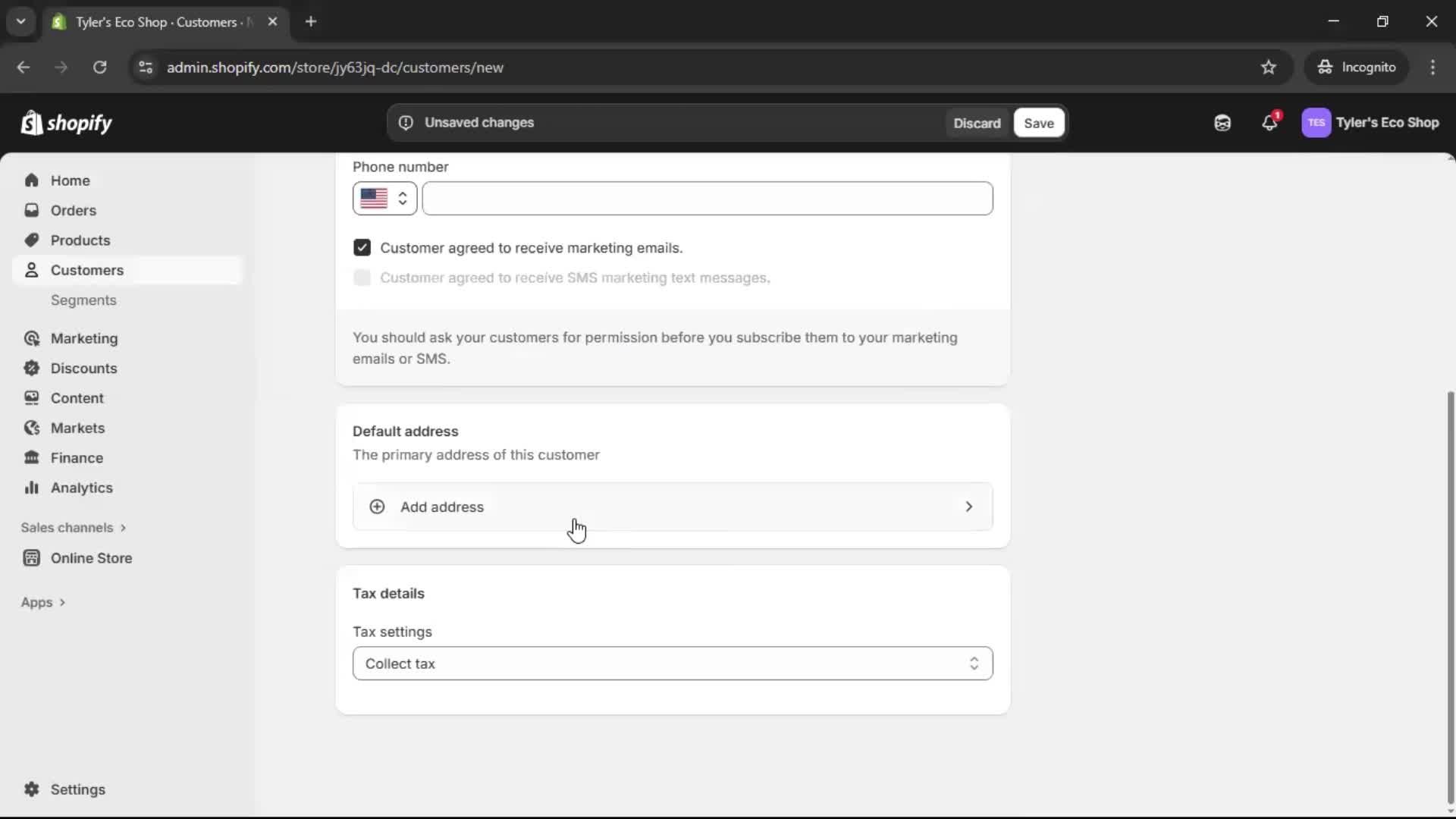 Adding customer to waitlist screenshot