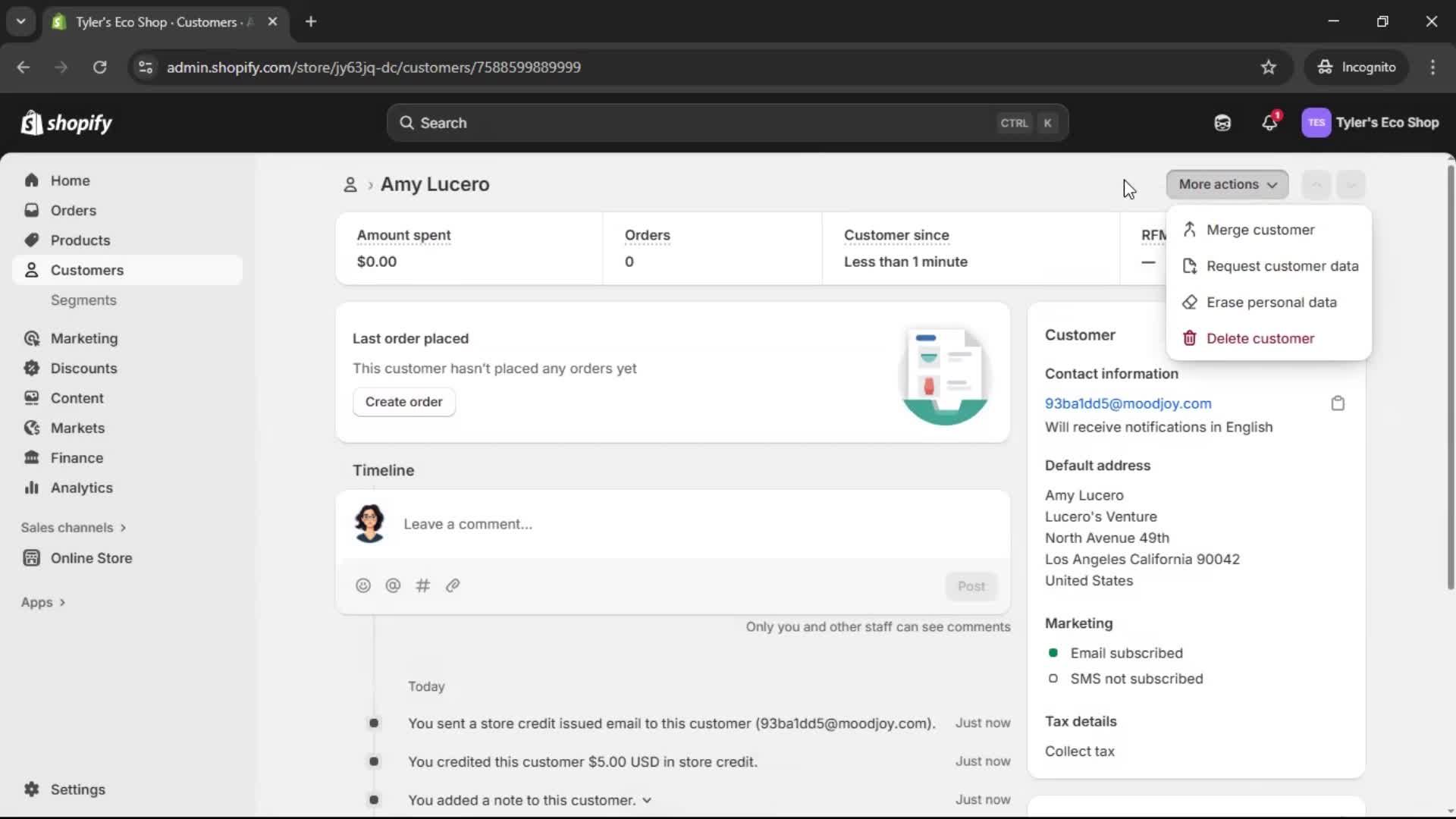 Adding customer to waitlist screenshot