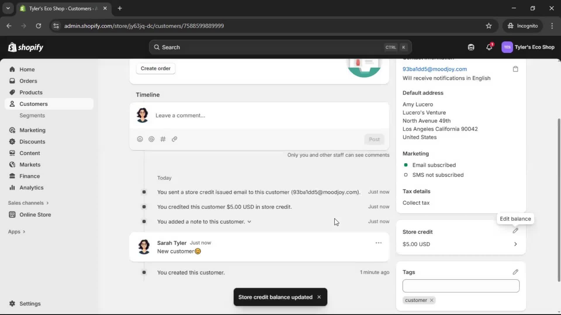 Adding customer to waitlist screenshot