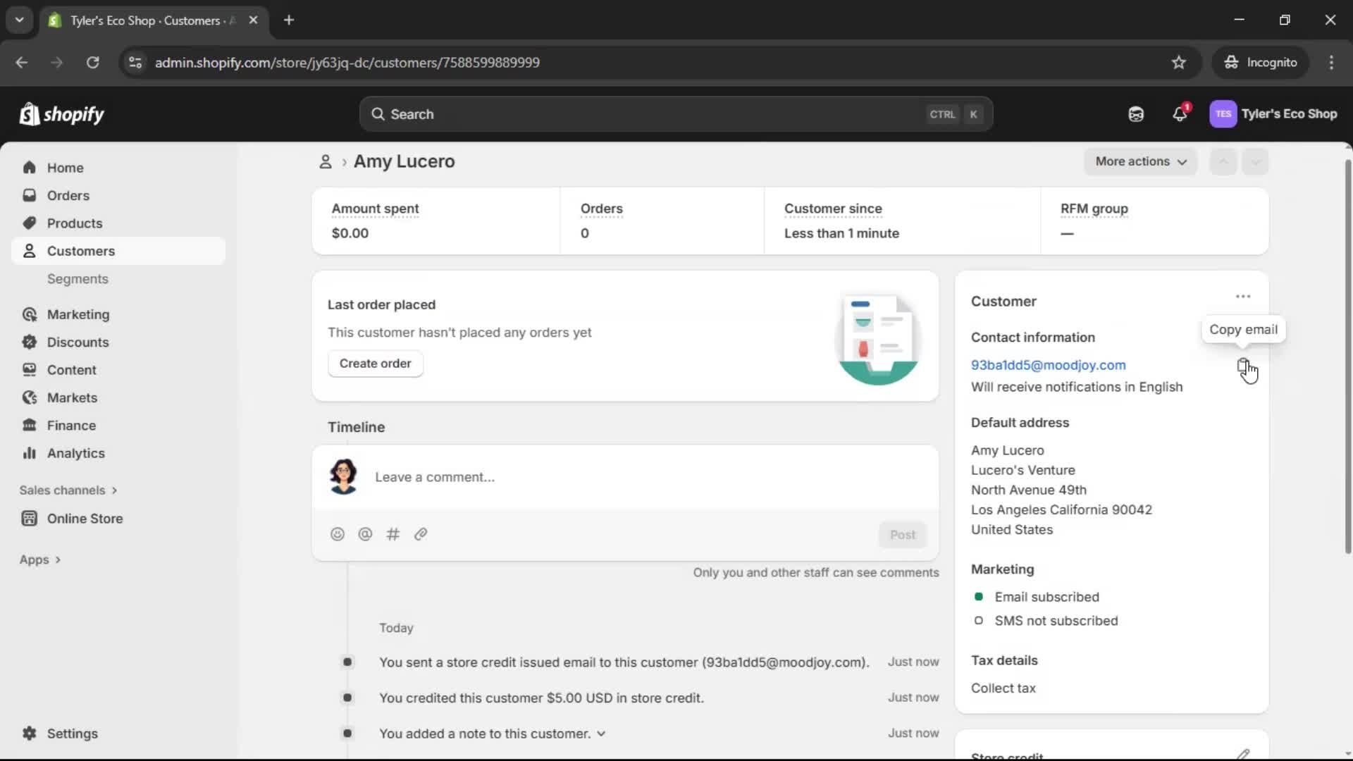 Adding customer to waitlist screenshot