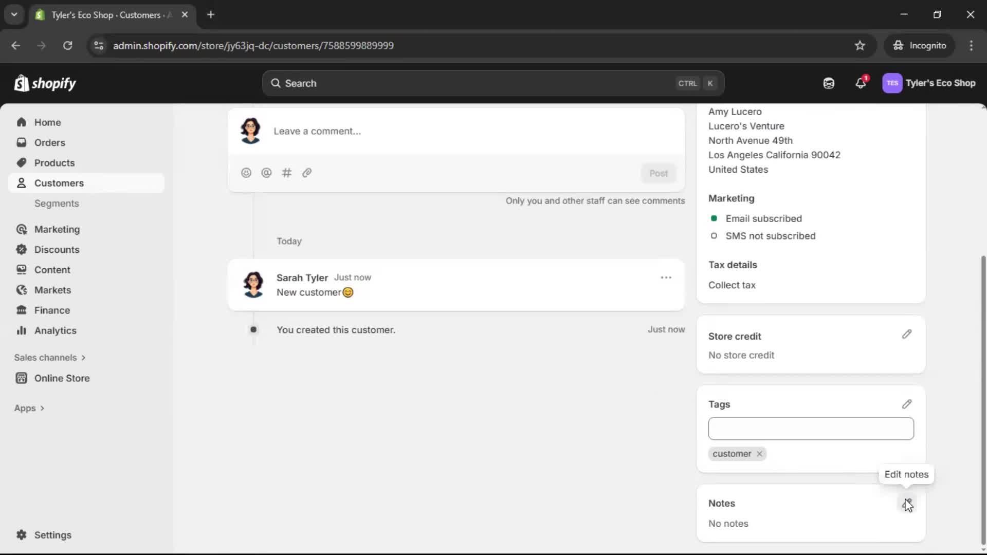 Adding customer to waitlist screenshot