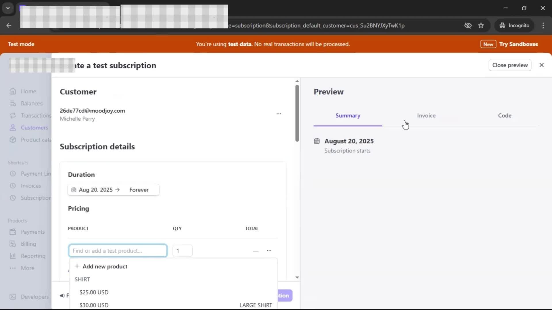 Adding a customer screenshot
