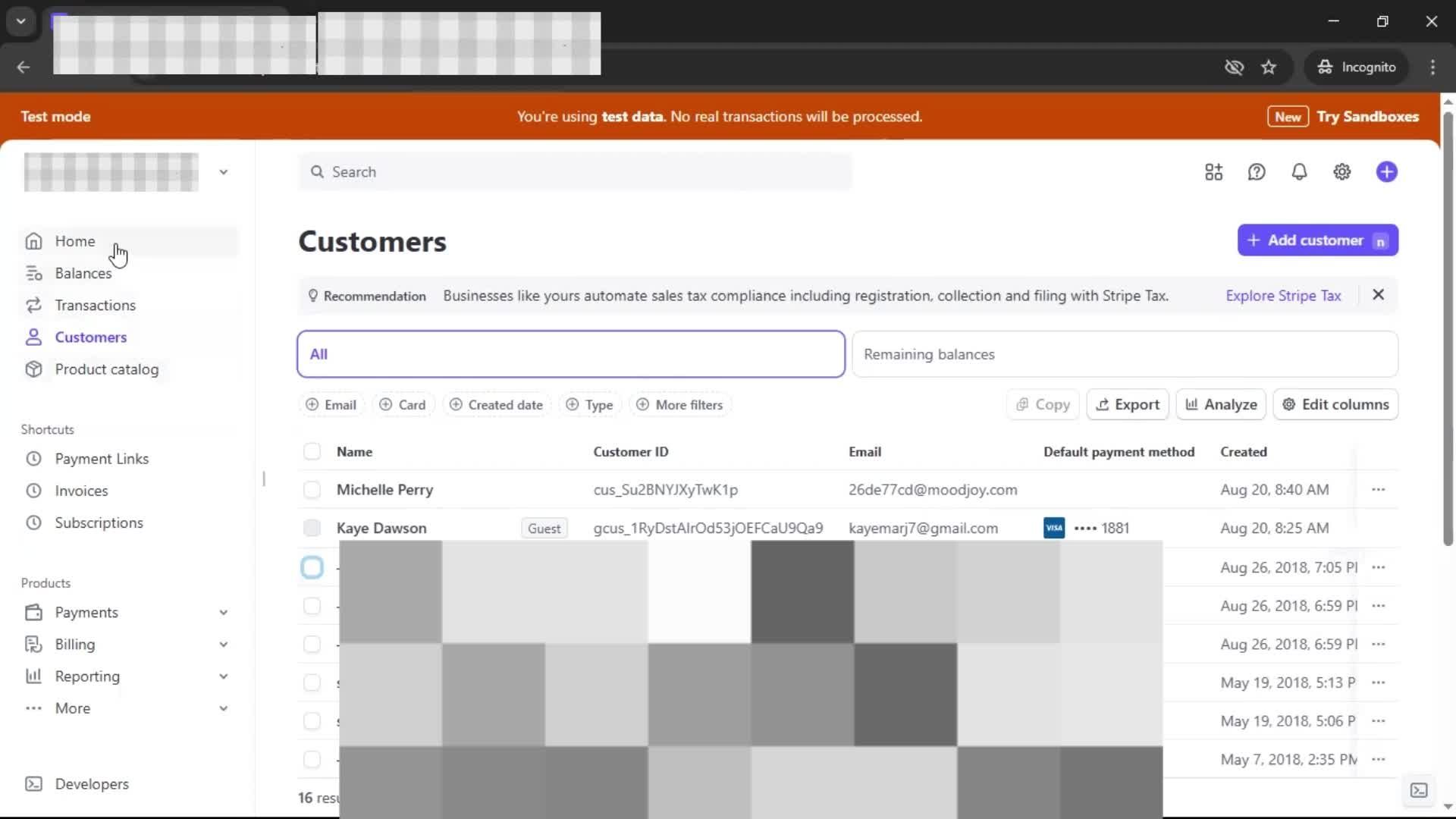 Adding a customer screenshot