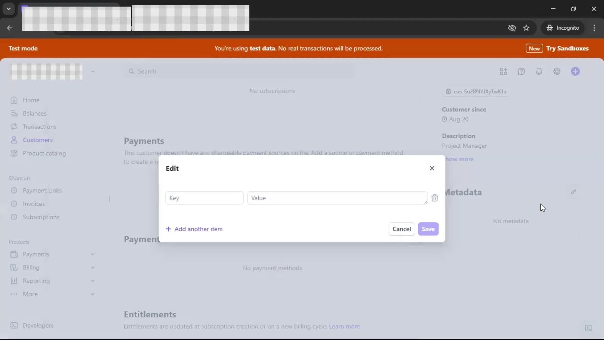 Adding a customer screenshot