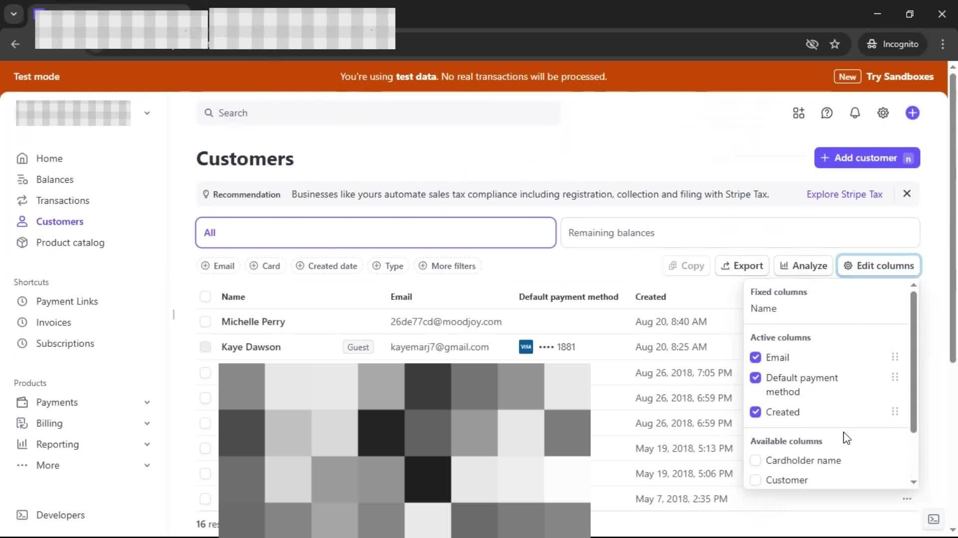 Adding a customer screenshot