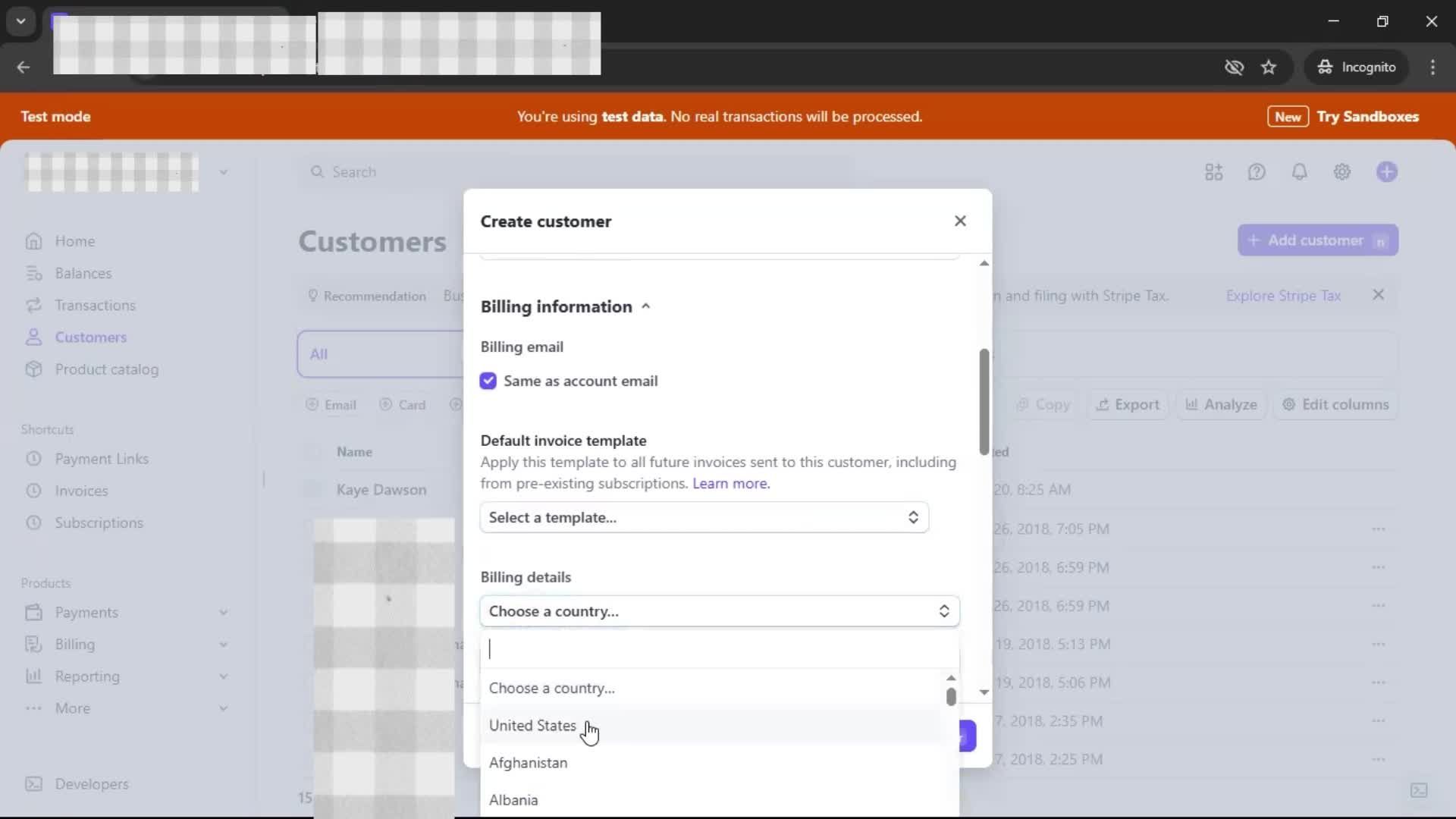 Adding a customer screenshot