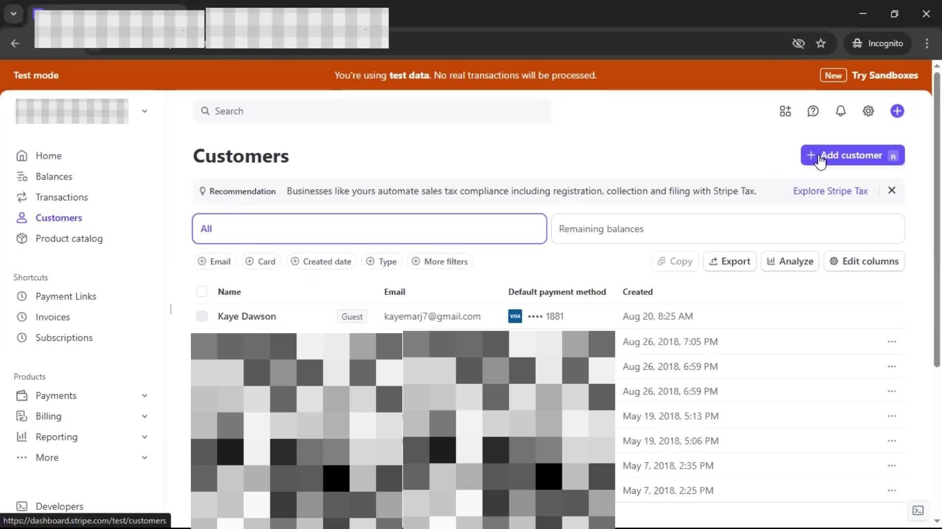 Adding a customer on Stripe video thumbnail