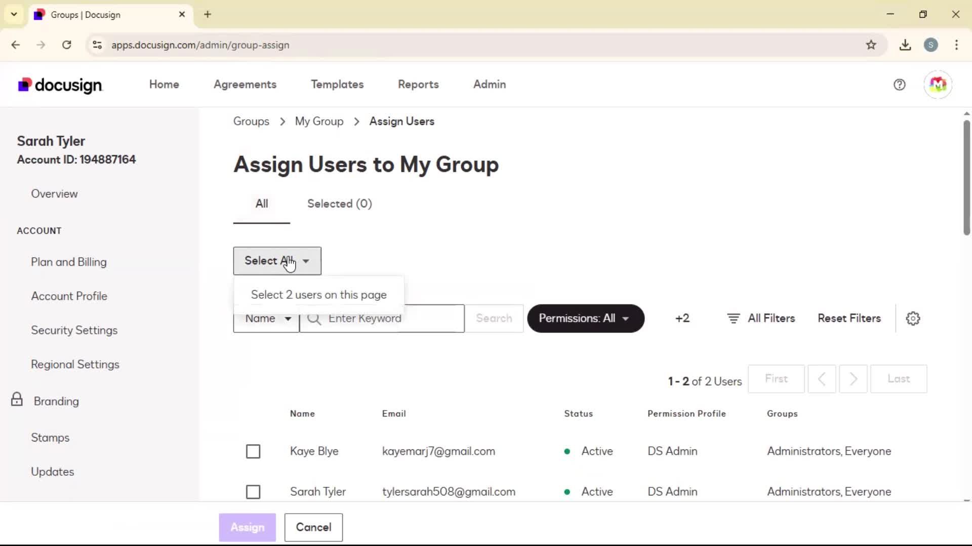 Creating a group screenshot