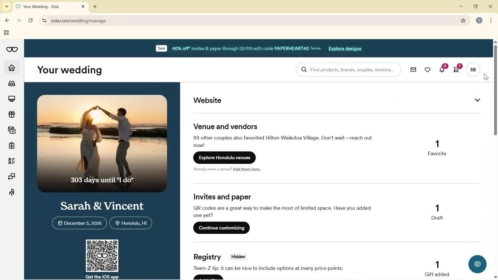 Adding guests screenshot