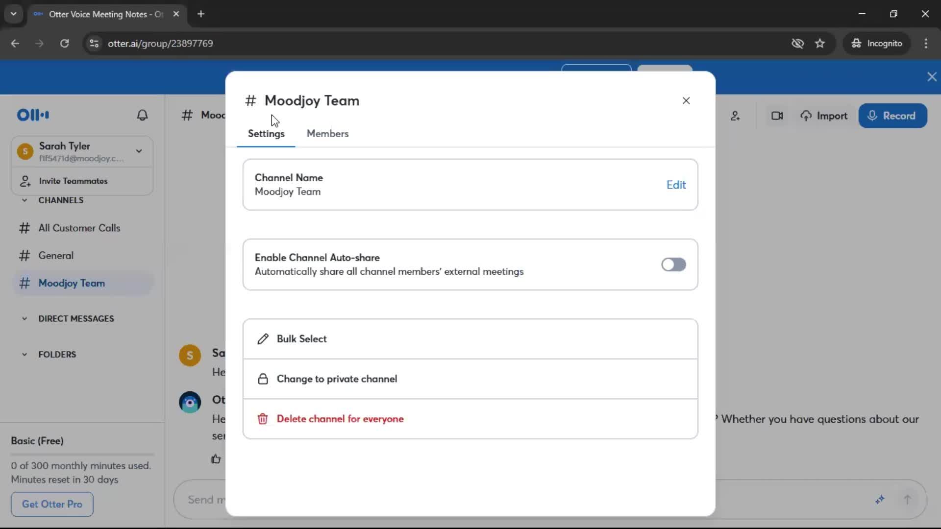Adding a member screenshot