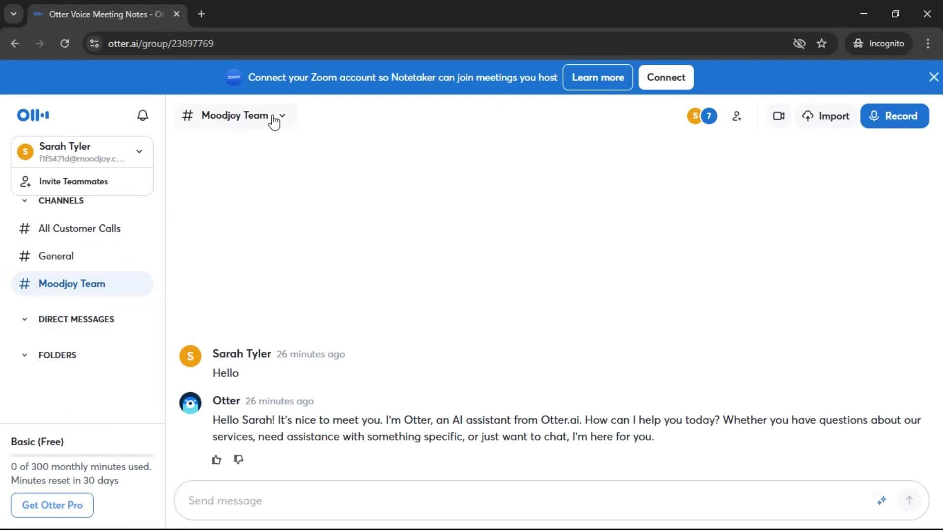 Adding a member screenshot