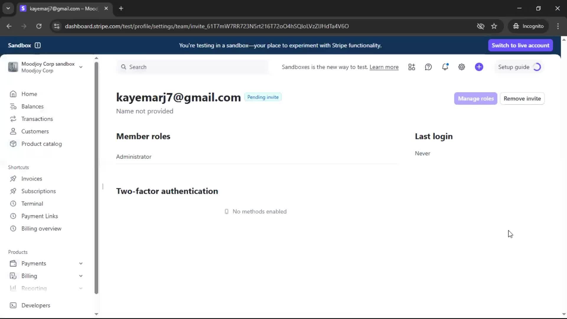 Adding a member screenshot