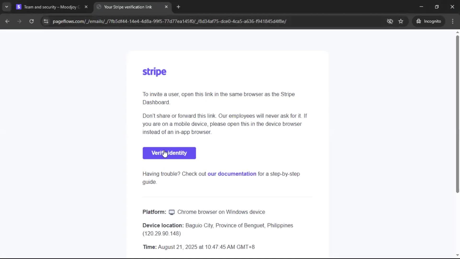 Adding a member screenshot