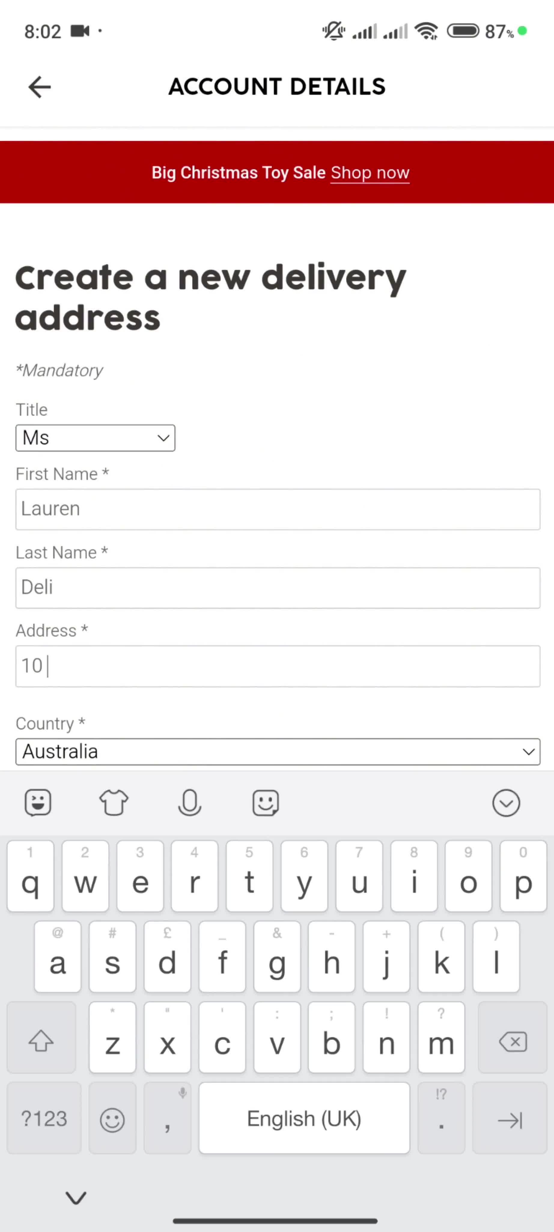 Adding an address on Target video thumbnail