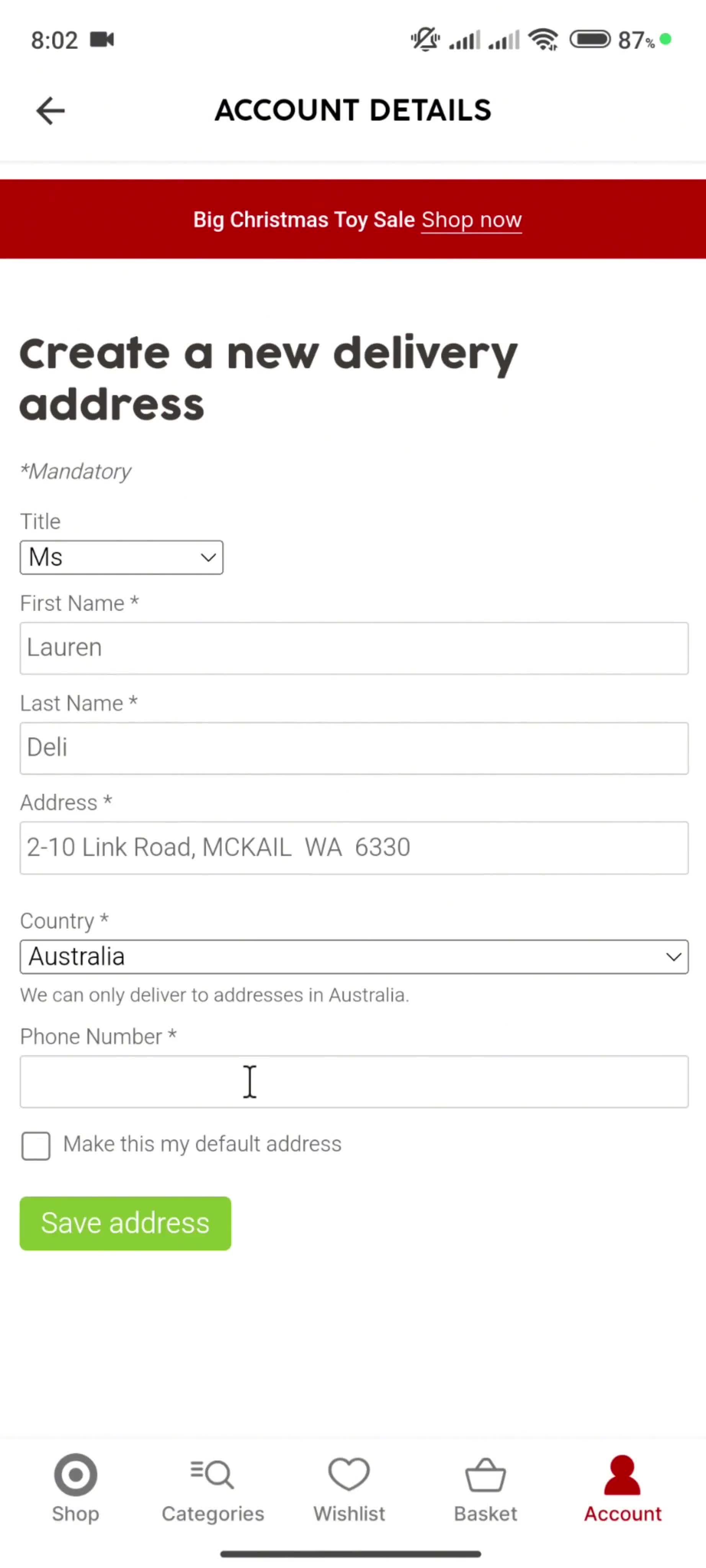 Adding an address on Target video thumbnail