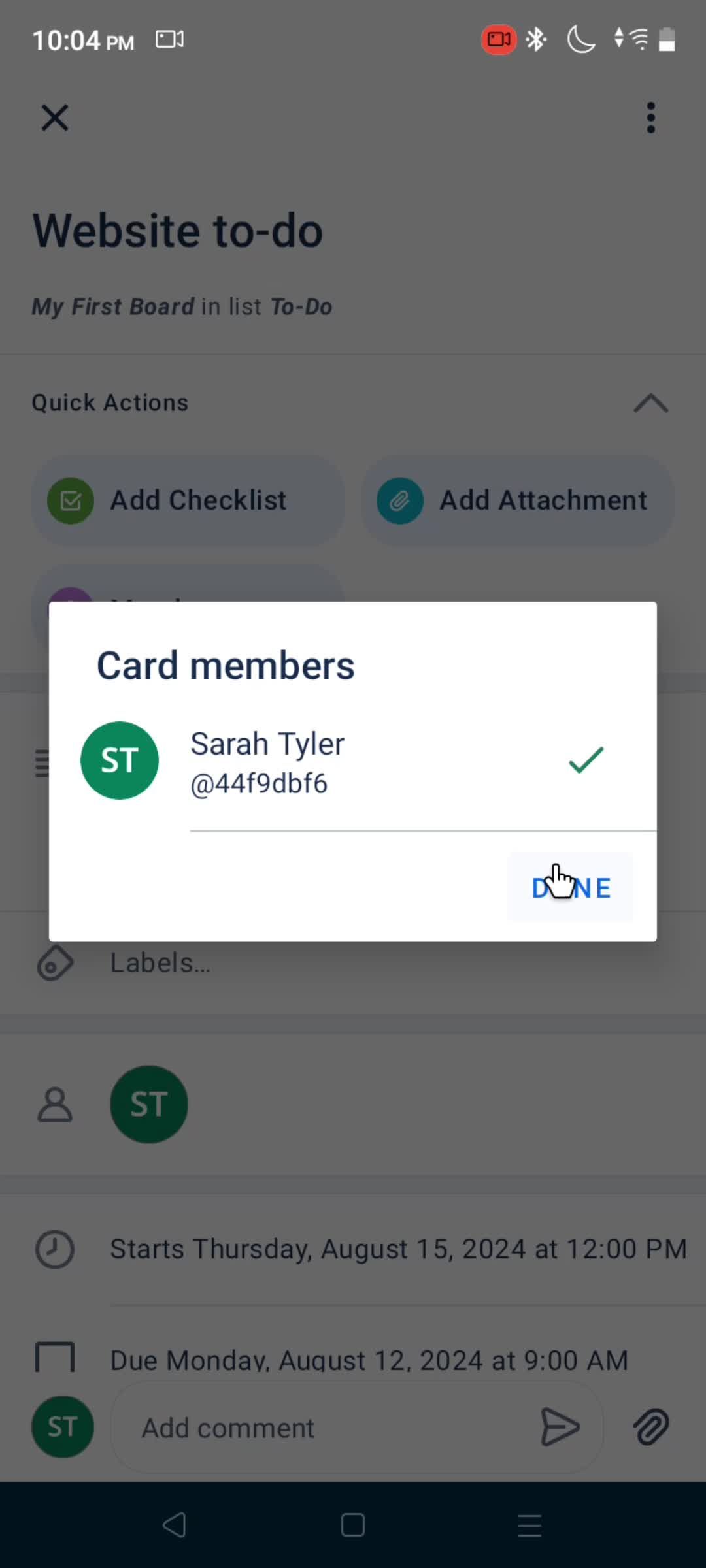 Adding a new card on Trello video thumbnail