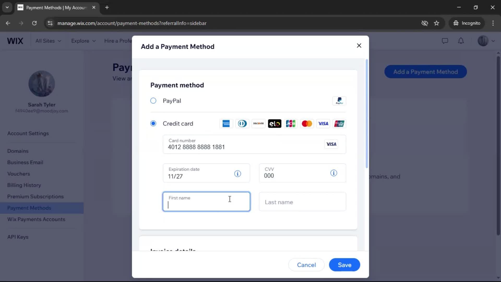 Adding a payment method on Wix video thumbnail