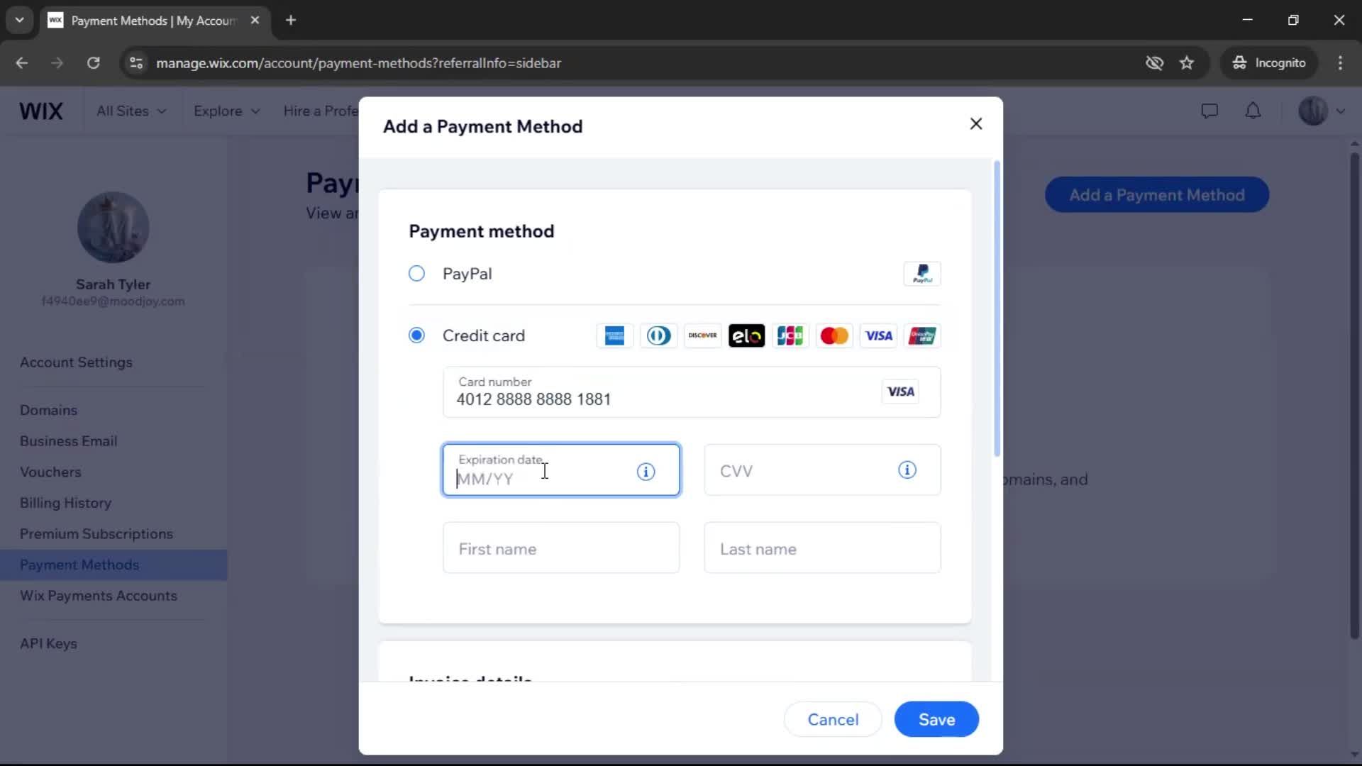 Adding a payment method on Wix video thumbnail