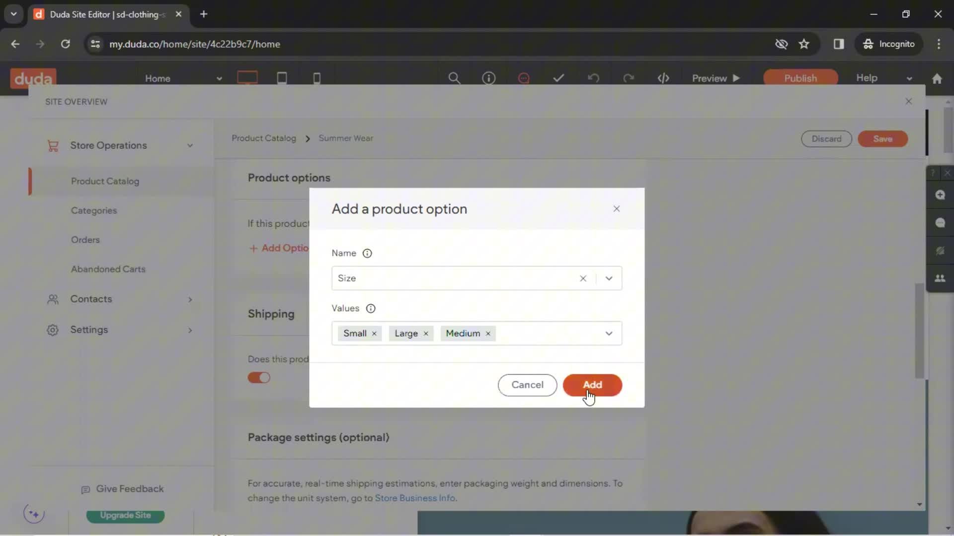 Adding a product screenshot