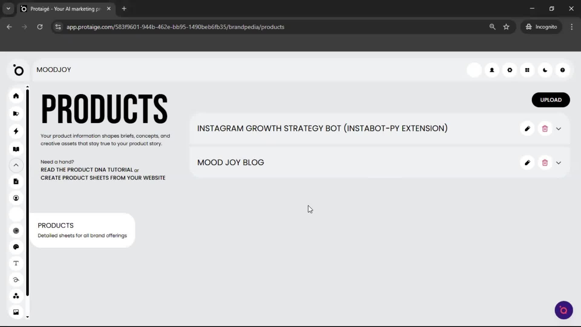 Adding a product screenshot