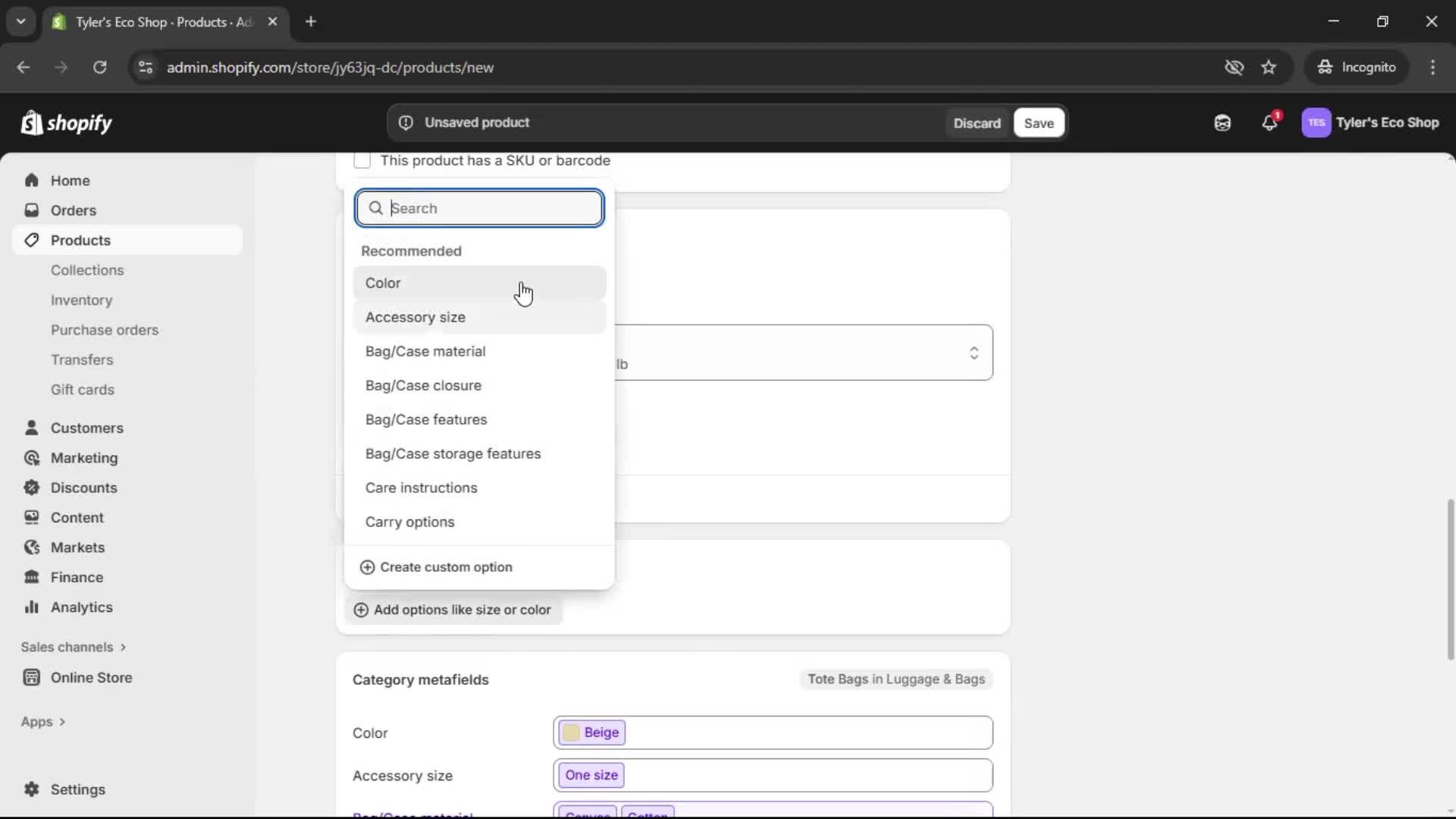 Adding a product screenshot