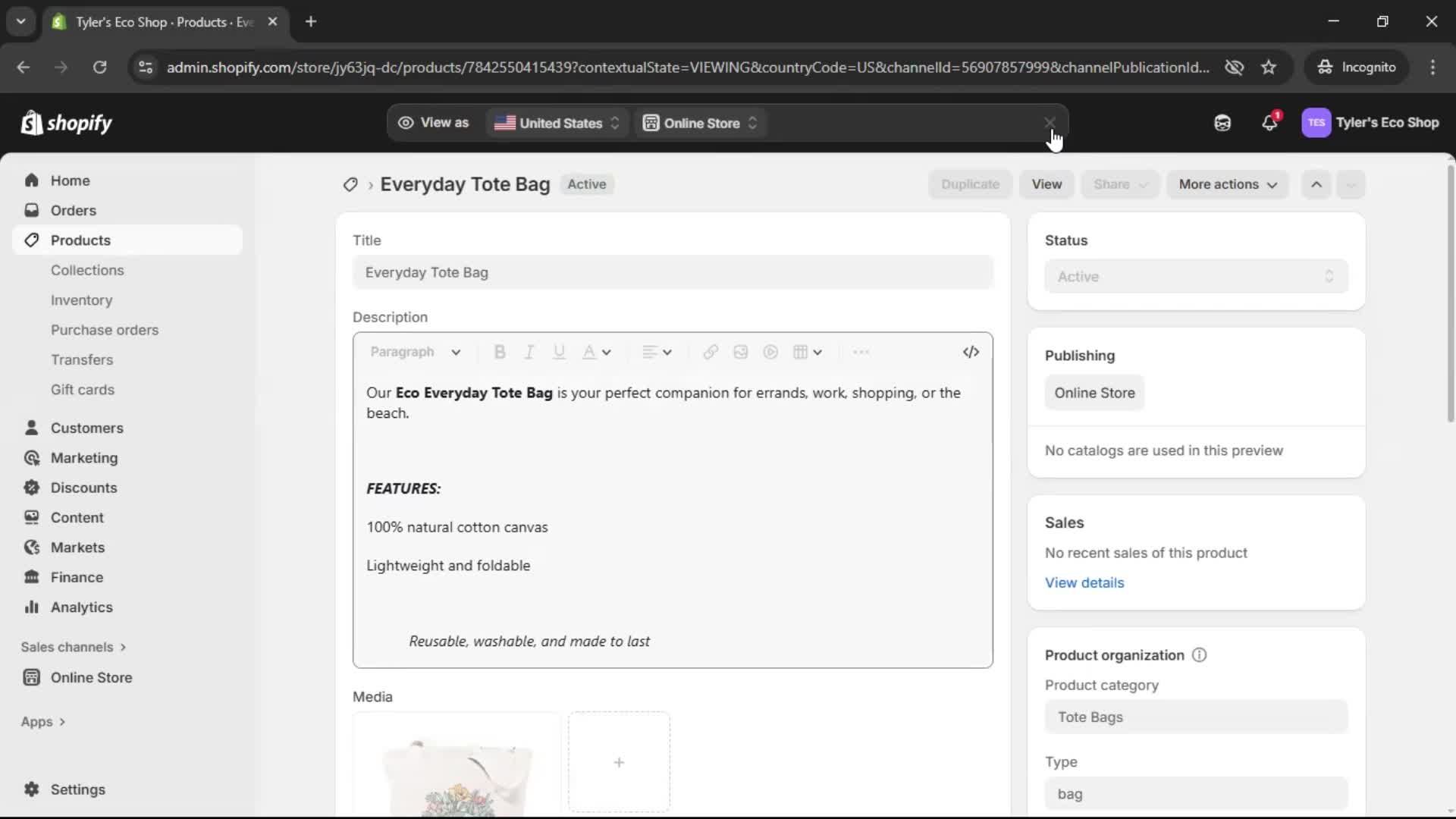 Adding a product screenshot