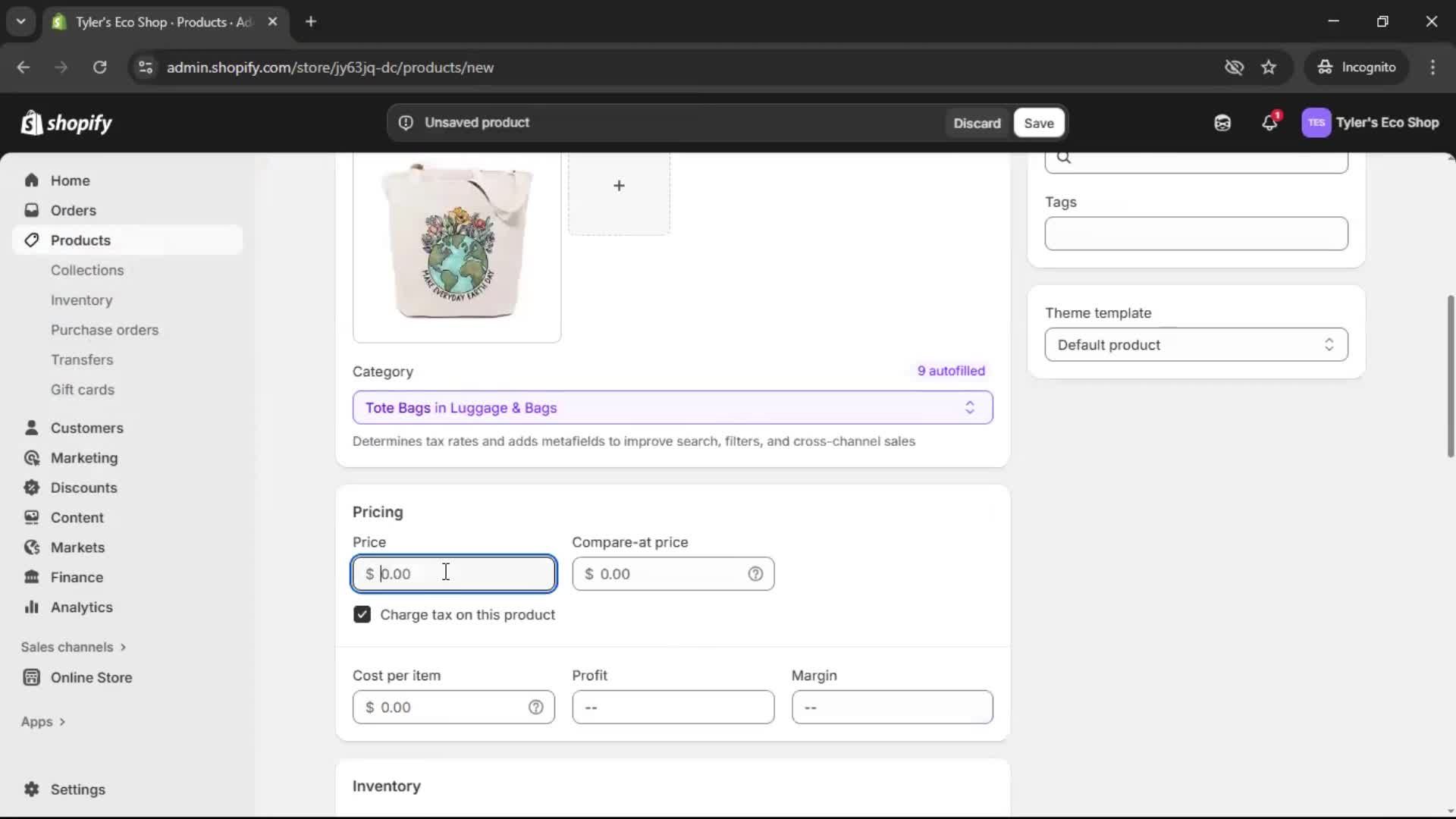Adding a product screenshot