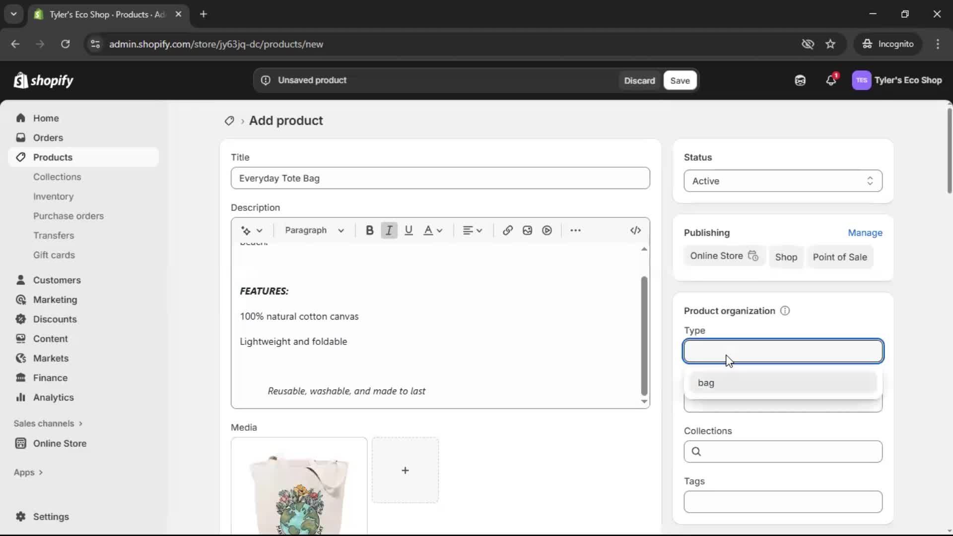 Adding a product on Shopify video thumbnail