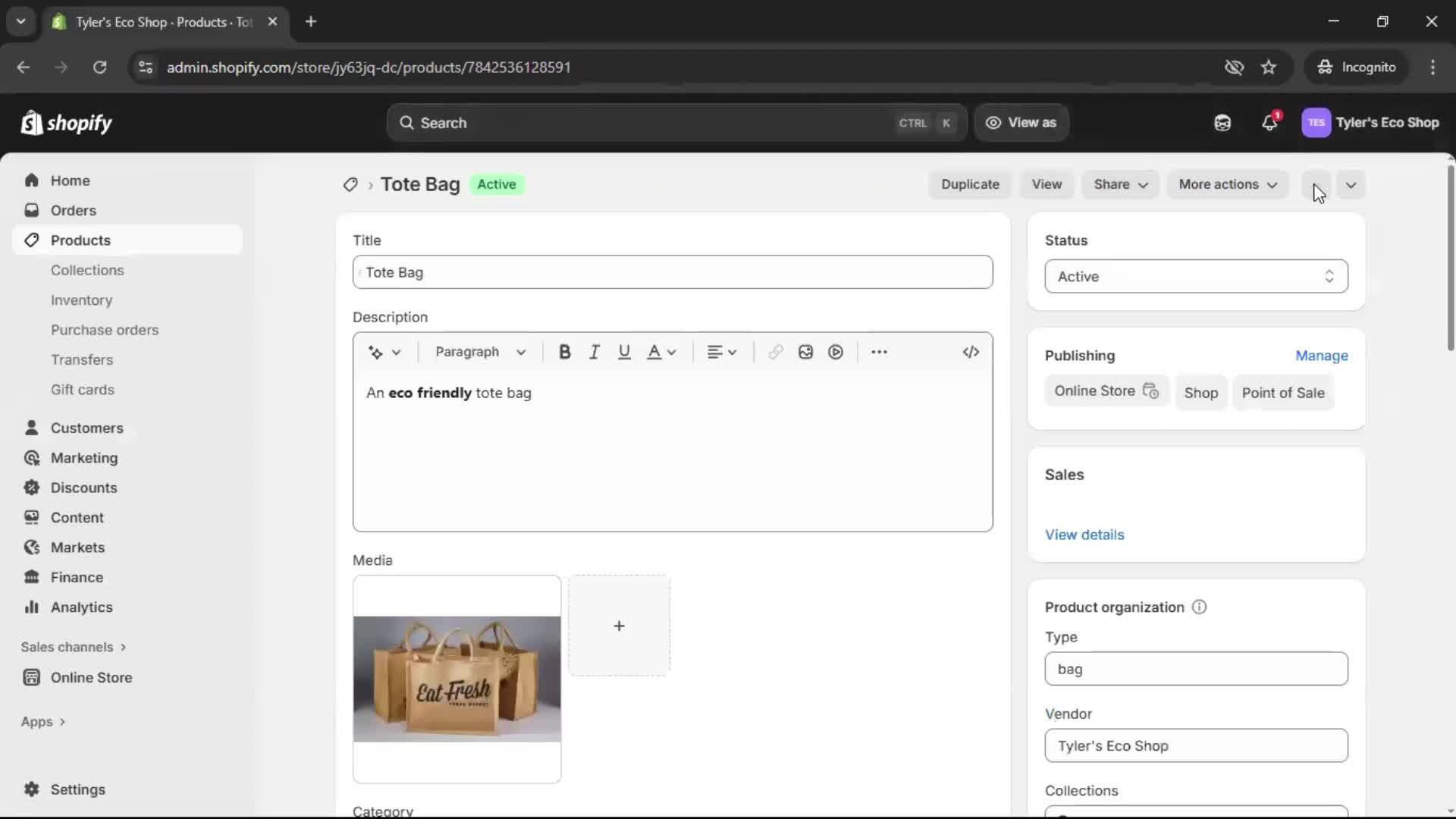 Adding a product screenshot