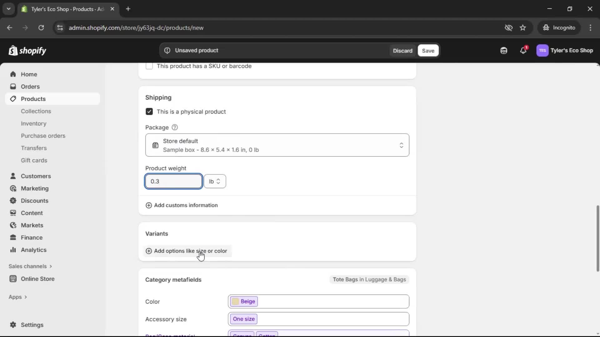 Adding a product screenshot
