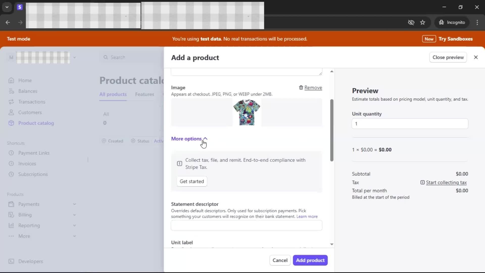 Adding a product screenshot