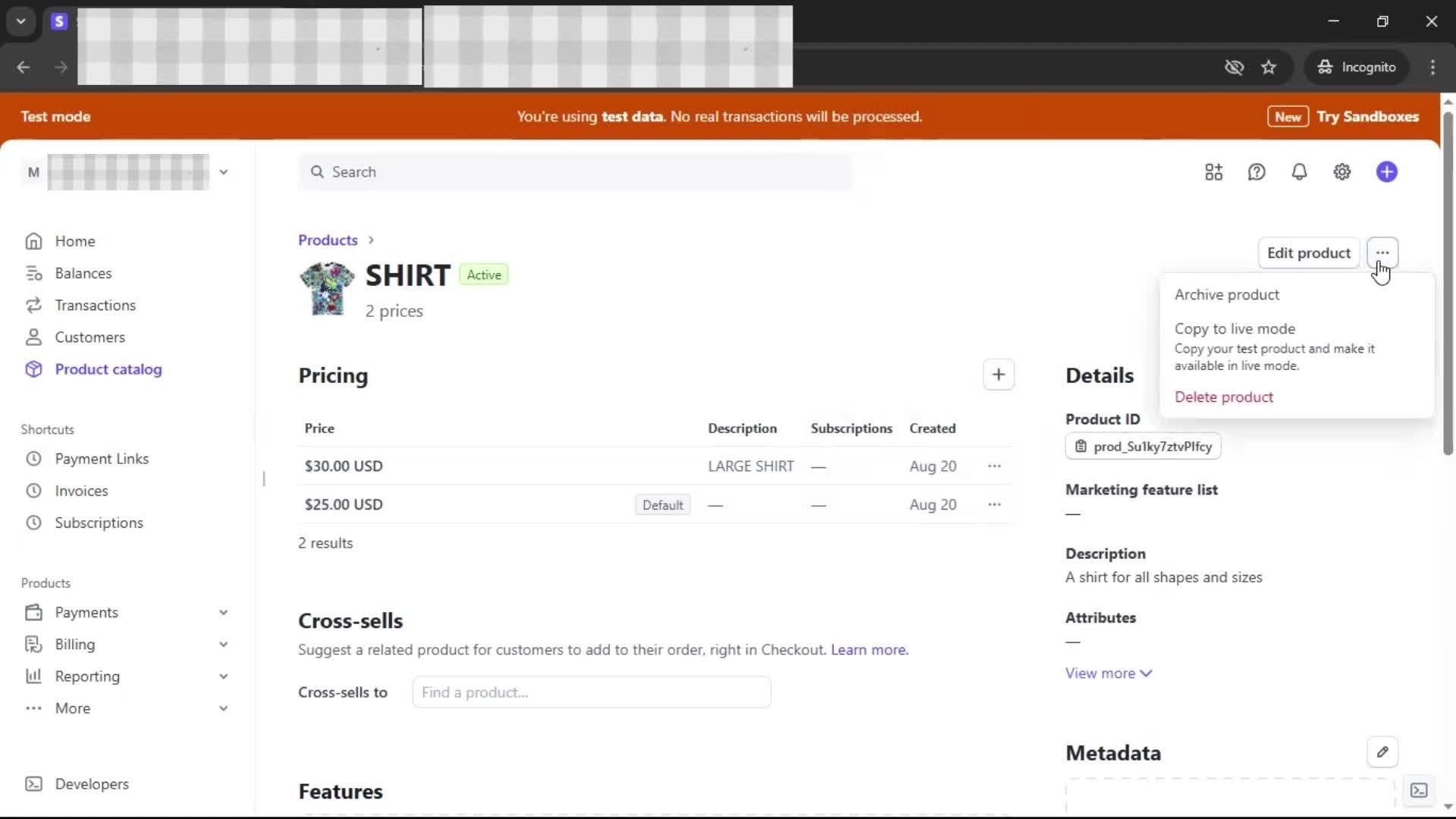 Adding a product screenshot